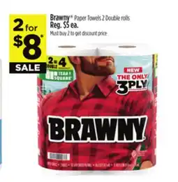 Dollar General Brawny Paper Towels 2 Double rolls offer