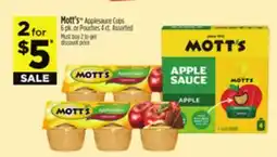 Dollar General Mott's Applesauce Cups, or Pouches offer
