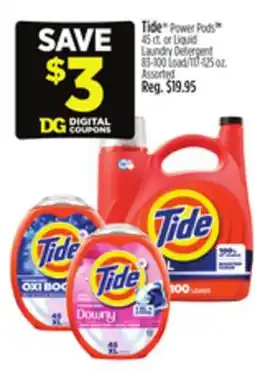 Dollar General Tide Power Pods or Liquid Laundry Detergent offer