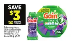 Dollar General Gain Flings, Liquid Laundry Detergent or Fireworks offer