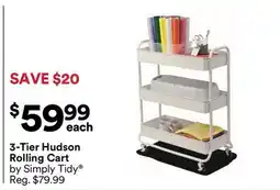 Michaels 3-Tier Hudson Rolling Cart by Simply Tidy offer