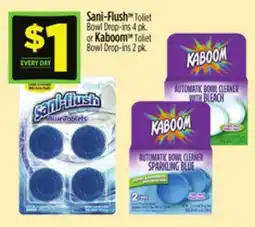 Dollar General Sani-Flush Toilet Bowl Drop-ins 4 pk. or Kaboom Toilet Bowl Drop-ins 2 pk offer