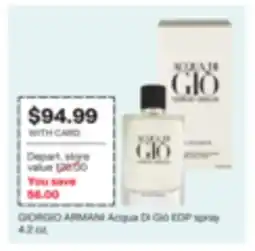 CVS GIORGIO ARMANI Acqua DI Giò EDP spray 4.2 fl. oz offer
