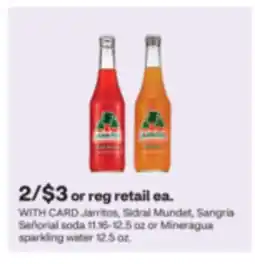 CVS Jarritos, Sidral Mundet, Sangria Señorial soda 11.95-12.5 oz or Mineragua sparkling water 12.5 oz offer