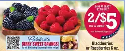 Price Chopper Blackberries or Raspberries 6 oz offer