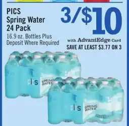 Price Chopper PICS Spring Water 24 Pack offer