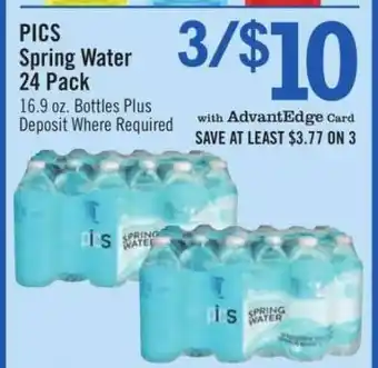 Price Chopper PICS Spring Water 24 Pack offer