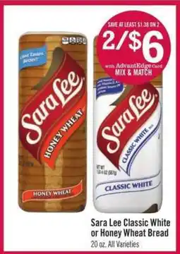 Price Chopper Sara Lee Classic White or Honey Wheat Bread offer