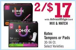 Price Chopper Kotex Tampons or Pads offer