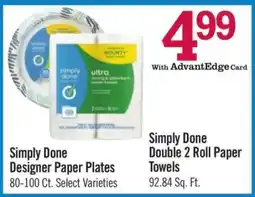 Price Chopper Simply Done Double 2 Roll Paper Towels offer