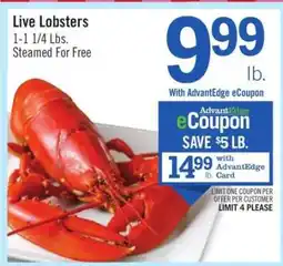 Price Chopper Live Lobsters offer