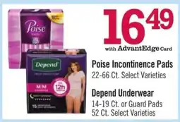 Price Chopper Depend Underwear offer