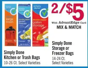 Price Chopper Simply Done Storage or Freezer Bags offer