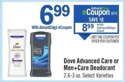 Price Chopper Dove Advanced Care or Men+Care Deodorant offer