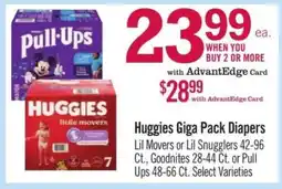 Price Chopper Huggies Giga Pack Diapers offer