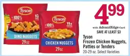 Price Chopper Tyson Frozen Chicken Nuggets, Patties or Tenders offer