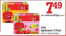 Price Chopper PICS Applesauce 12 Pack offer