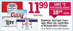 Price Chopper Budweiser, Bud Light, Coors Light, Miller Lite, Labatt Blue or Michelob Ultra 18 Packs offer