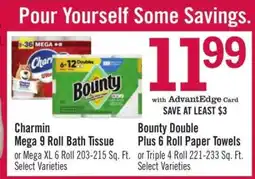 Price Chopper Bounty Double Plus 6 Roll Paper Towels offer