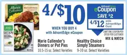 Price Chopper Marie Callender's Dinners or Pot Pies offer