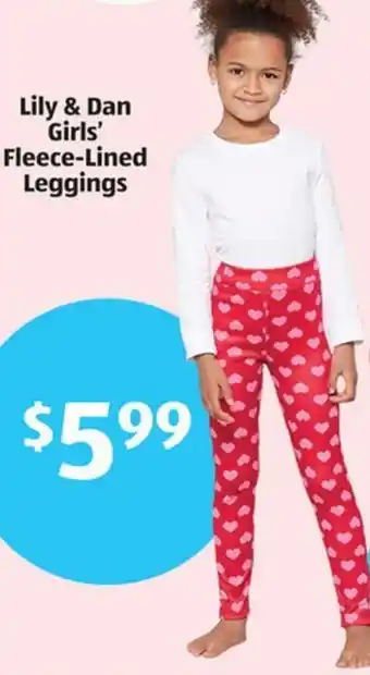 Aldi Lily & Dan Girls Fleece-Lined Leggings offer
