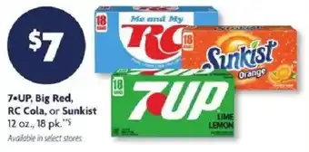 7-up, big red, rc cola, or sunkist