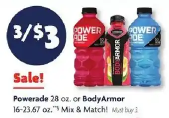 Powerade or BodyArmor