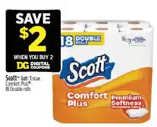 Dollar General Scott bath tissue comfort plus offer