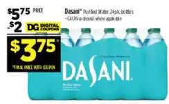 Dollar General Dasani purified water offer