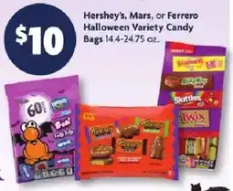 Family Dollar Hershey's, Mars, or Ferrero Halloween Variety Candy offer