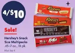 Family Dollar Hershey's Snack Size Multipacks offer