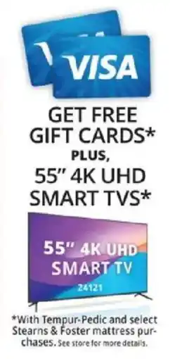 ABC Warehouse Visa Gift Cards and 55" 4K UHD Smart TVs offer