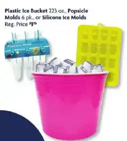 Family Dollar Plastic Ice Bucket, Popsicle Molds 6 pk., or Silicone Ice Molds offer