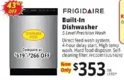 ABC Warehouse Frigidaire built-in dishwasher offer