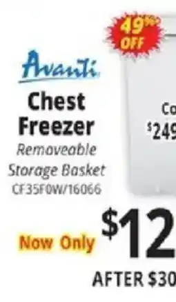 ABC Warehouse Avanti chest freezer offer