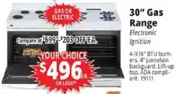 ABC Warehouse 30" Gas Range offer