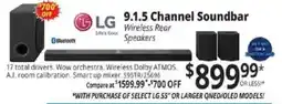 ABC Warehouse Lg 9.1.5 channel soundbar wireless rear speakers offer