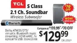 ABC Warehouse TCL s class 2.1 ch. soundbar offer