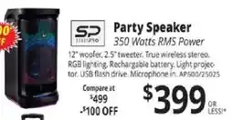 ABC Warehouse Steelpro party speaker offer