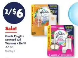 Family Dollar Glade Plugins Scented Oil Warmer + Refill offer