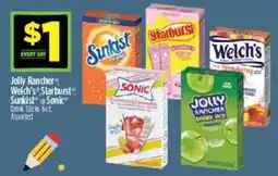 Dollar General Jolly Rancher Welch's Starburst Sunkist Sonic Drink Sticks 6ct Assorted offer