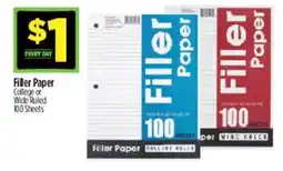 Dollar General Filler Paper offer