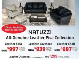 ABC Warehouse NatuZZI All-Genuine Leather Pisa Collection offer