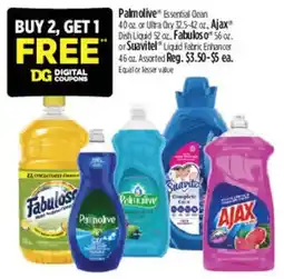 Dollar General Palmolive Essential Clean or Ajax Dish Liquid or Sunlight Liquid Fabric Softener offer