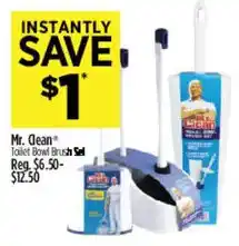Dollar General Mr. Clean toilet bowl brush set offer