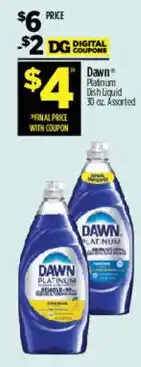 Dollar General Dawn Platinum Dish Liquid offer