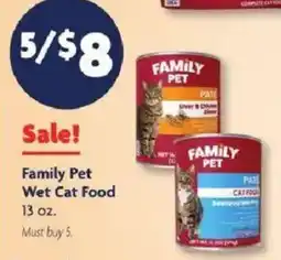 Family Dollar Family Pet Wet Cat Food offer