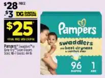 Dollar General Pampers swaddlers offer