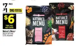 Dollar General Nature's Menu Dog or Cat Food offer