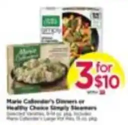 Tops Marie Callender's Dinners or Healthy Choice Simply Steamers offer